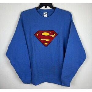 Vintage Y2K 2000 DC Superman Graphic Crewneck / Sweatshirt / Blue/Size XXL
